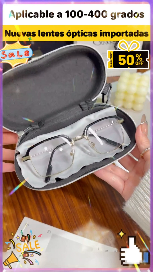 Lentes multifocales aplicables de 100 a 700 grados, en su estuche